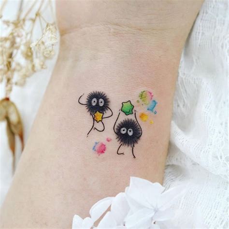 spirited away soot sprites tattoo|35+ Cute Soot Sprite Tattoo Designs with Meanings。